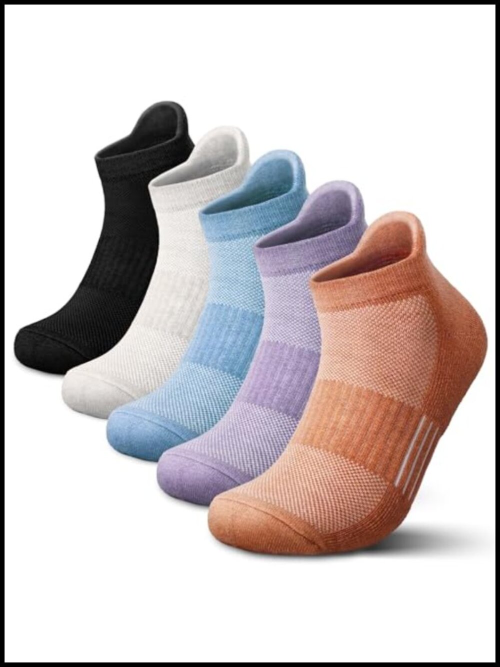 Merino Wool Hiking Socks for Women, 5 Pairs, Quarter Ankle Athletic